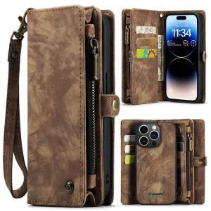 WALLET Ochranný kryt s peňaženkou 2v1 pre Apple iPhone 14 Pro hnedý
