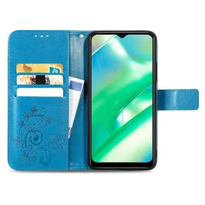 ART FLOWERS Peňaženkový kryt Realme C33 modrý