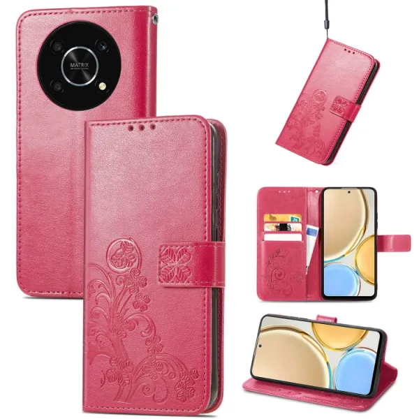 ART FLOWERS Peňaženkový kryt Huawei Nova Y90 tmavoružový