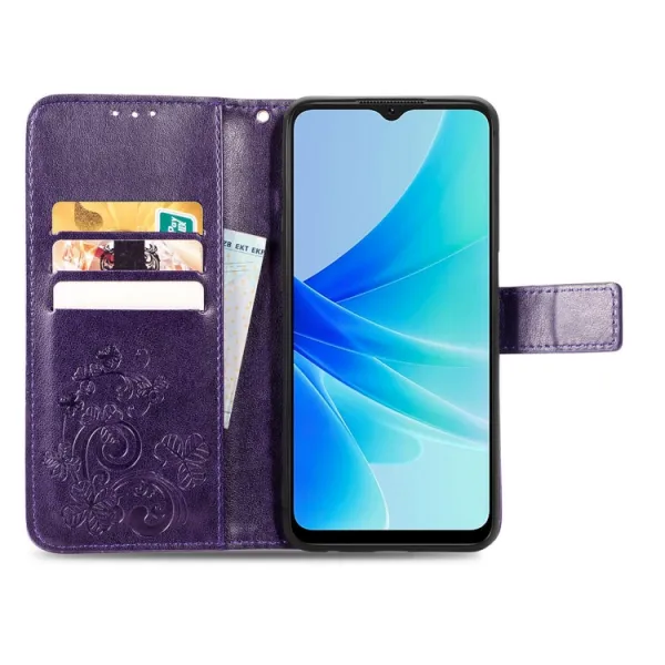 ART FLOWERS Peňaženkový kryt Oppo A57 fialový