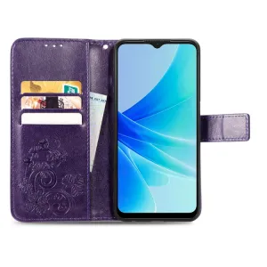 ART FLOWERS Peňaženkový kryt Oppo A57 fialový