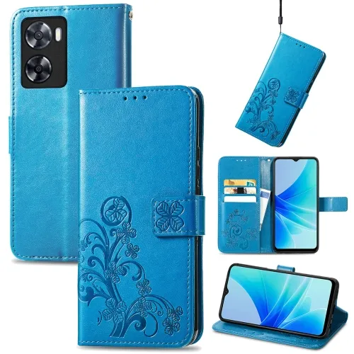 ART FLOWERS Peňaženkový kryt Oppo A57 modrý