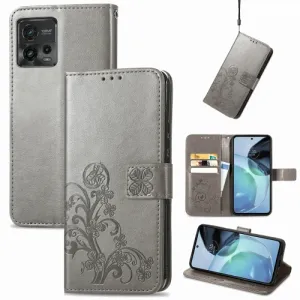 ART FLOWERS Peňaženkový kryt Motorola Moto G72 šedý