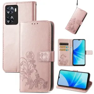 ART FLOWERS Peňaženkový kryt Oppo A57 svetloružový