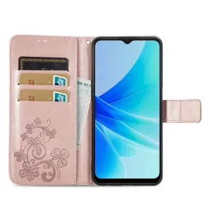 ART FLOWERS Peňaženkový kryt Oppo A57 svetloružový