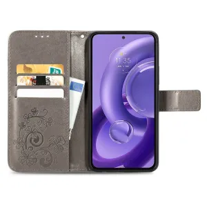 ART FLOWERS Peňaženkový kryt Motorola Edge 30 Neo šedý