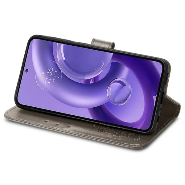 ART FLOWERS Peňaženkový kryt Motorola Edge 30 Neo šedý