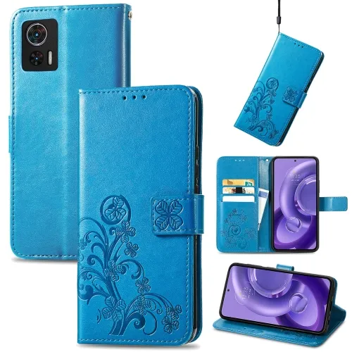 ART FLOWERS Peňaženkový kryt Motorola Edge 30 Neo modrý