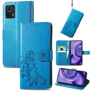 ART FLOWERS Peňaženkový kryt Motorola Edge 30 Neo modrý