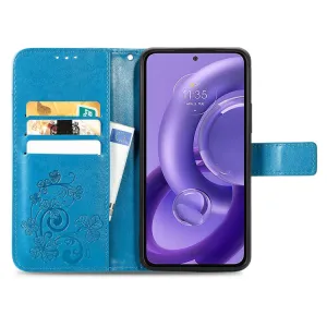 ART FLOWERS Peňaženkový kryt Motorola Edge 30 Neo modrý