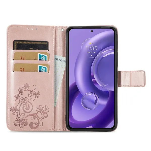 ART FLOWERS Peňaženkový kryt Motorola Edge 30 Neo svetloružový