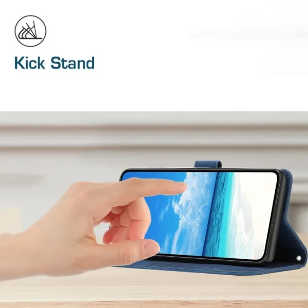 ART SMILE Peňaženkový kryt so šnúrkou Motorola Moto E22s modrý