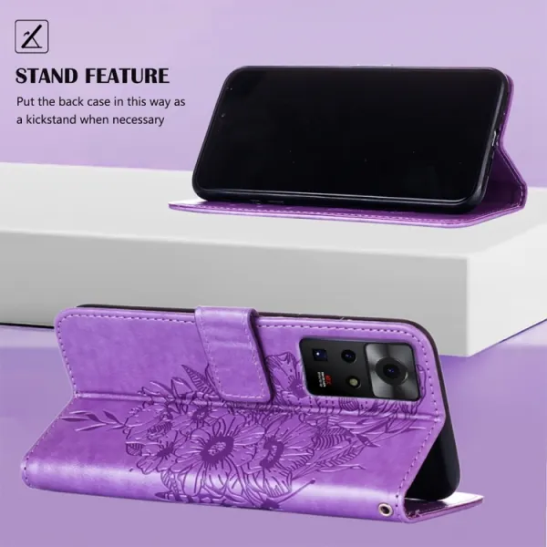 ART BUTTERFLY Peňaženkový kryt Infinix Zero X Pro fialový