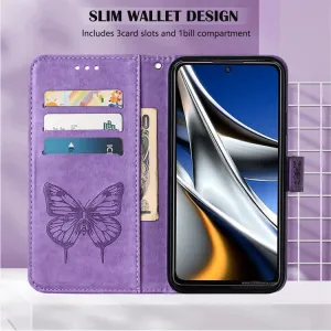 ART BUTTERFLY Peňaženkový obal pre Tecno Camon 18 Premier fialový