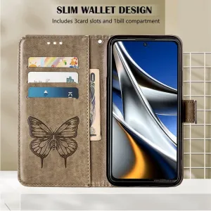 ART BUTTERFLY Peňaženkový obal pre Tecno Camon 18 šedý