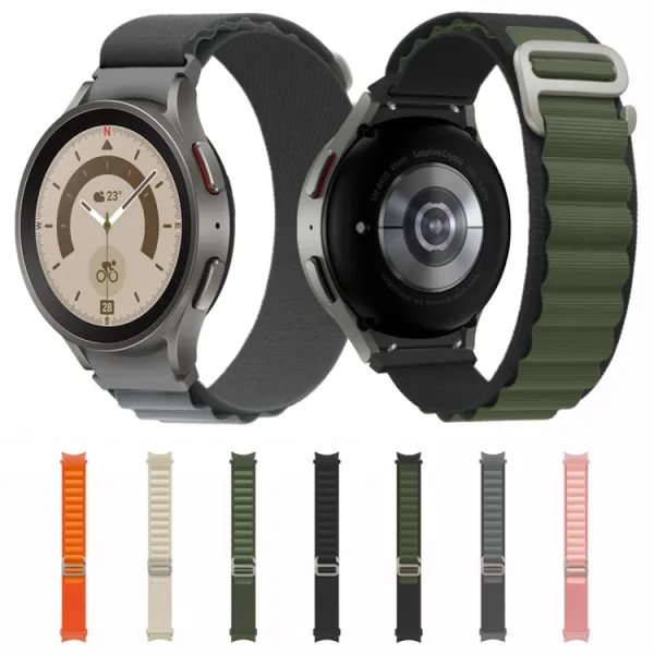 NYLON Remienok pre Samsung Galaxy Watch 5 (40mm / 44mm) 5 Pro 45mm biely
