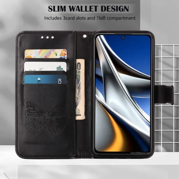 ART BUTTERFLY Peňaženkový obal pre Tecno Camon 18 čierny