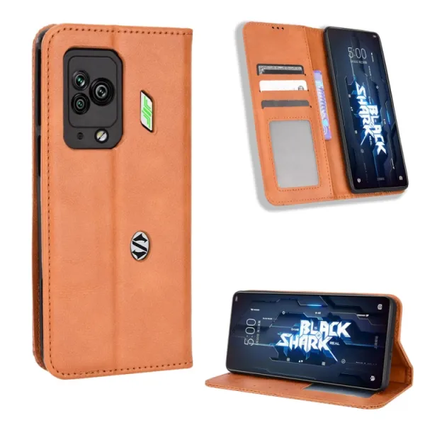 BUSINESS Peňaženkový kryt pre Xiaomi Black Shark 5 Pro 5G hnedý