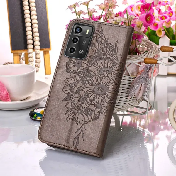 ART BUTTERFLY Peňaženkový kryt ZTE Blade A72 (nevhodné pre verziu A7040) šedý