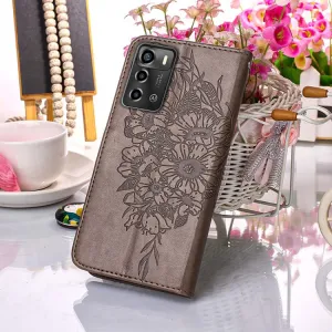 ART BUTTERFLY Peňaženkový kryt ZTE Blade A72 (nevhodné pre verziu A7040) šedý