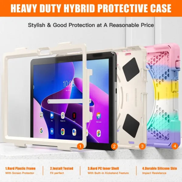 SOLID Odolný kryt pre Lenovo Tab M10 3. generácia (TB328FU / TB328XU) RAINBOW