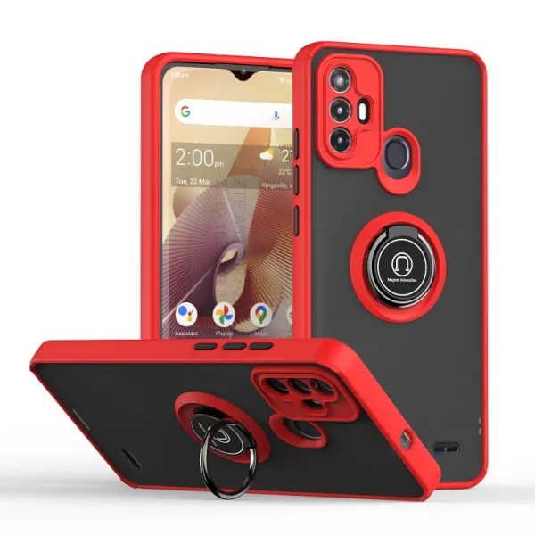 SHADOW Ochranný kryt s držiakom ZTE Blade A52 červený