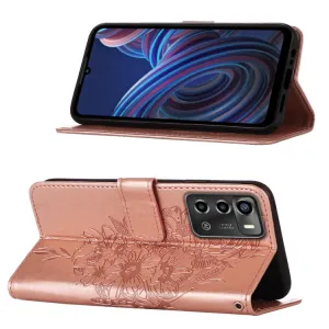 ART BUTTERFLY Peňaženkový kryt ZTE Blade A72 (nevhodné pre verziu A7040) ružový
