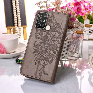 ART BUTTERFLY Peňaženkový kryt ZTE Blade A52 šedý