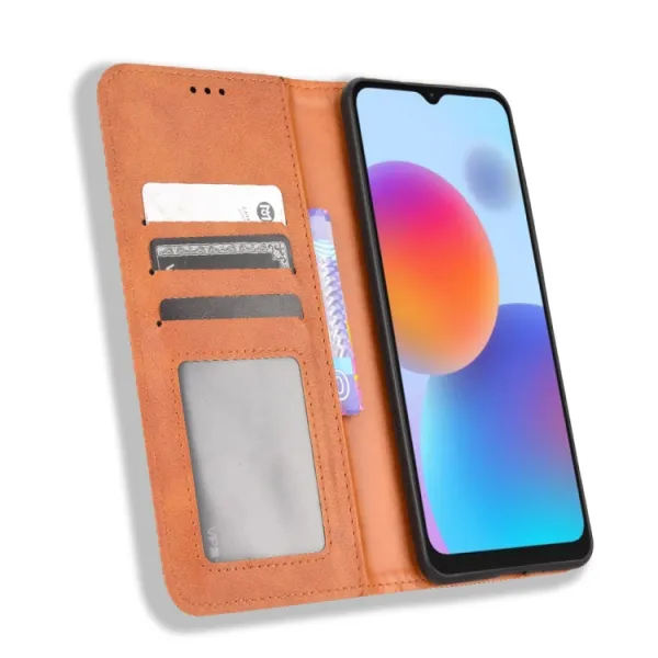 BUSINESS Peňaženkový kryt pre ZTE Blade A52 hnedý