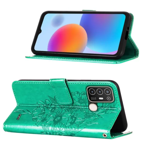 ART BUTTERFLY Peňaženkový kryt ZTE Blade A52 zelený