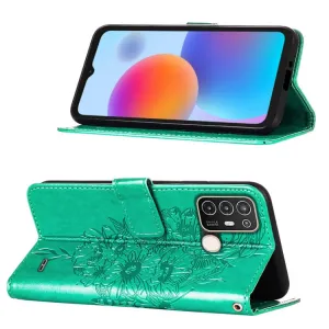 ART BUTTERFLY Peňaženkový kryt ZTE Blade A52 zelený