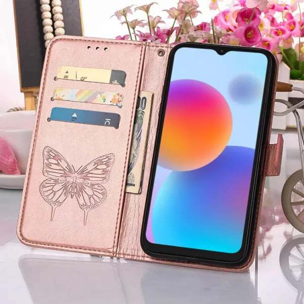 ART BUTTERFLY Peňaženkový kryt ZTE Blade A52 ružový