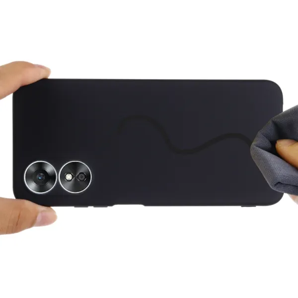 RUBBER Ochranný kryt pre Oppo A17 čierny