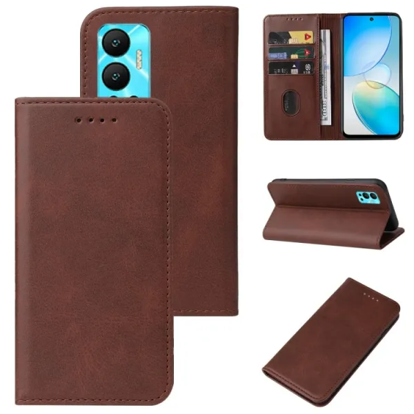MAGNETIC Zaklápací kryt pre Infinix Hot 11 hnedý