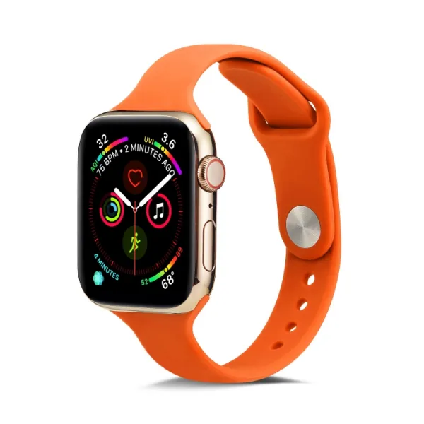 THIN Silikónový remienok Apple Watch 9 / 8 / 7 (41mm) / 6 / SE / 5 / 4 (40mm) / 3 / 2 / 1 (38mm) ORANGE