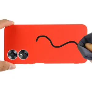 RUBBER Ochranný kryt pre Oppo A17 červený
