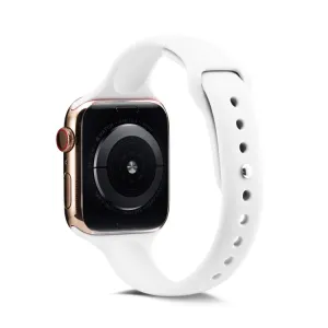 THIN Silikónový remienok Apple Watch 9 / 8 / 7 (41mm) / 6 / SE / 5 / 4 (40mm) / 3 / 2 / 1 (38mm) WHITE