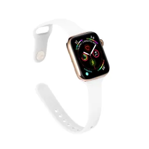 THIN Silikónový remienok Apple Watch 9 / 8 / 7 (41mm) / 6 / SE / 5 / 4 (40mm) / 3 / 2 / 1 (38mm) WHITE