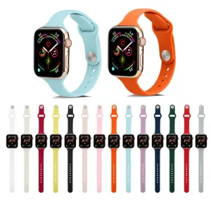 THIN Silikónový remienok Apple Watch 9 / 8 / 7 (41mm) / 6 / SE / 5 / 4 (40mm) / 3 / 2 / 1 (38mm) LIGHT BLUE