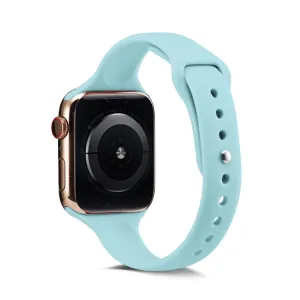 THIN Silikónový remienok Apple Watch 9 / 8 / 7 (41mm) / 6 / SE / 5 / 4 (40mm) / 3 / 2 / 1 (38mm) LIGHT BLUE