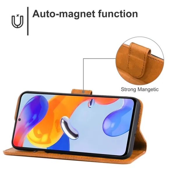 SMOOTH Peňaženkové puzdro pre Xiaomi Redmi Note 11 Pro 5G / Note 11 Pro hnedé