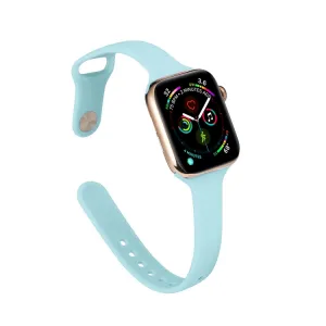 THIN Silikónový remienok Apple Watch 9 / 8 / 7 (41mm) / 6 / SE / 5 / 4 (40mm) / 3 / 2 / 1 (38mm) LIGHT BLUE