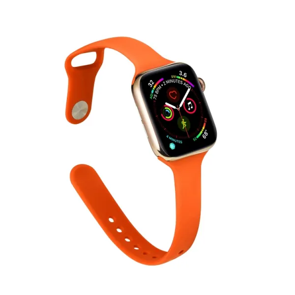 THIN Silikónový remienok Apple Watch 9 / 8 / 7 (41mm) / 6 / SE / 5 / 4 (40mm) / 3 / 2 / 1 (38mm) ORANGE