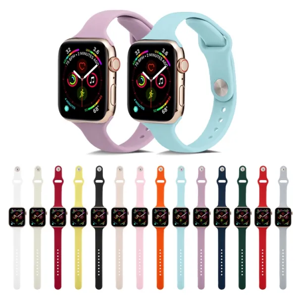 THIN Silikónový remienok Apple Watch Ultra 1 / 2 / 3 (49mm) / 9 / 8 / 7 (45mm) / 6 / SE / 5 / 4 (44mm) / 3 / 2 / 1 (42mm) LIGHT BLUE
