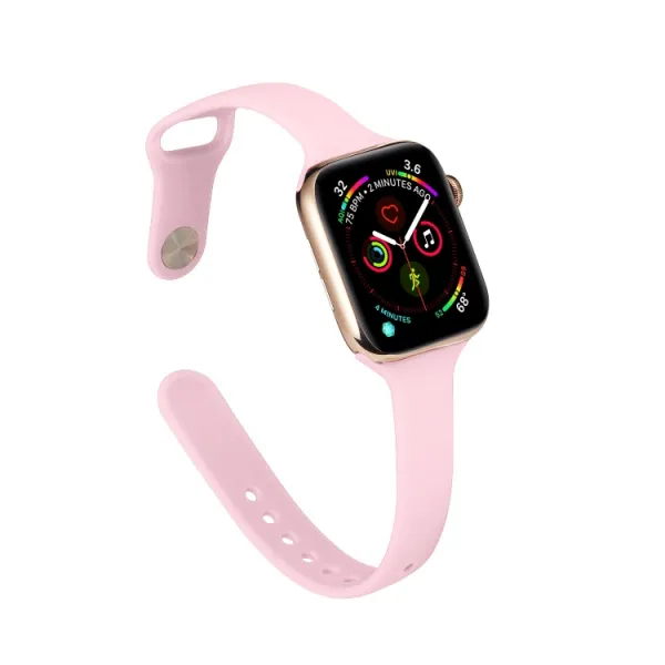 THIN Silikónový remienok Apple Watch 9 / 8 / 7 (41mm) / 6 / SE / 5 / 4 (40mm) / 3 / 2 / 1 (38mm) PINK