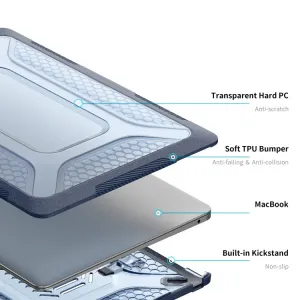 ENKAY RUGGED Ochranný set pre Apple Macbook Air 13 A2179 / A2337 modrý