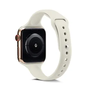 THIN Silikónový remienok Apple Watch 9 / 8 / 7 (41mm) / 6 / SE / 5 / 4 (40mm) / 3 / 2 / 1 (38mm) CREAMY WHITE