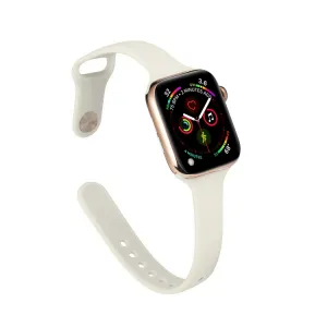 THIN Silikónový remienok Apple Watch 9 / 8 / 7 (41mm) / 6 / SE / 5 / 4 (40mm) / 3 / 2 / 1 (38mm) CREAMY WHITE