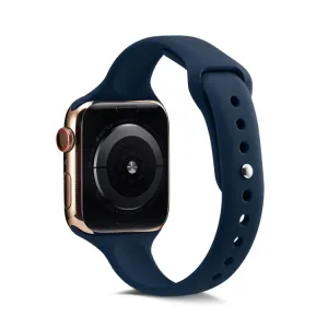 THIN Silikónový remienok Apple Watch 9 / 8 / 7 (41mm) / 6 / SE / 5 / 4 (40mm) / 3 / 2 / 1 (38mm) DARK BLUE
