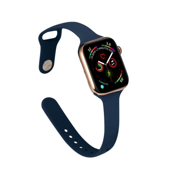 THIN Silikónový remienok Apple Watch 9 / 8 / 7 (41mm) / 6 / SE / 5 / 4 (40mm) / 3 / 2 / 1 (38mm) DARK BLUE
